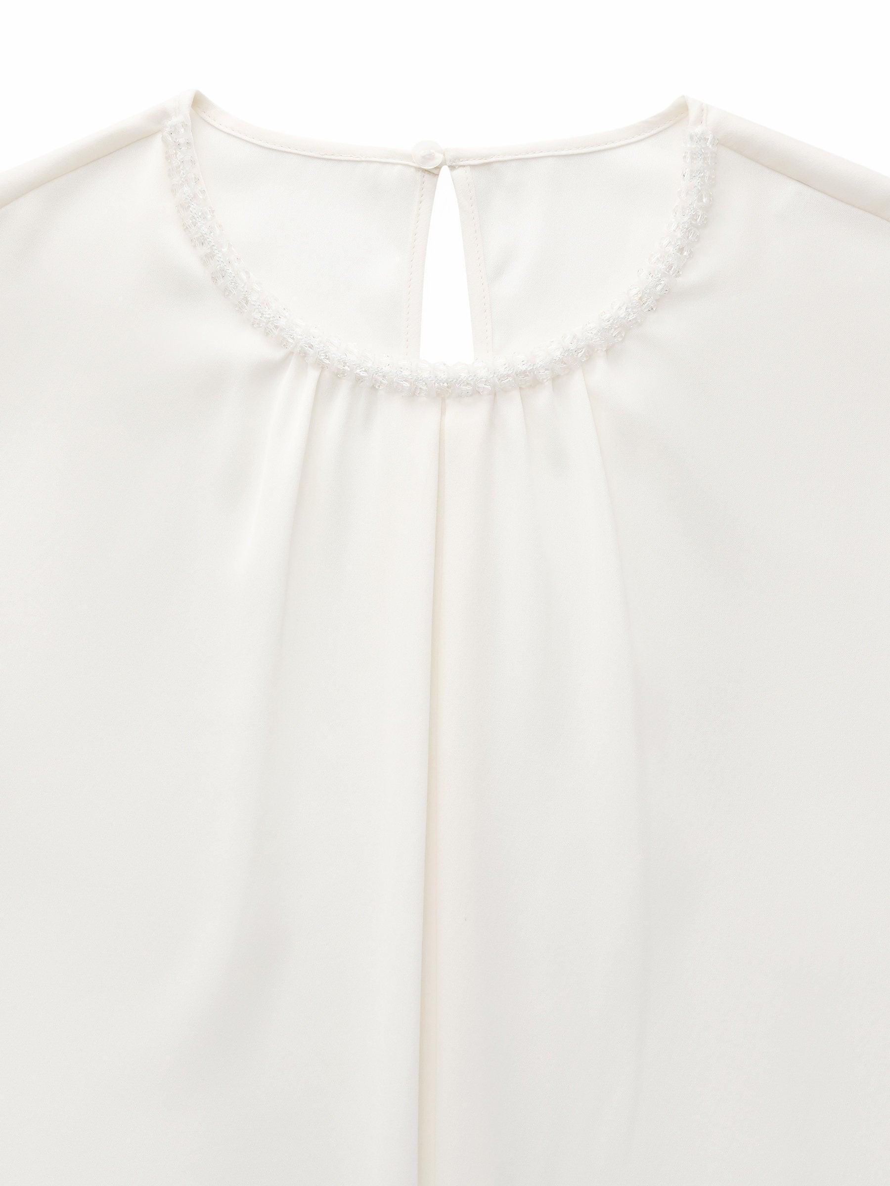 22MM Mulberry Silk Beaded Neck Women Top Product Image