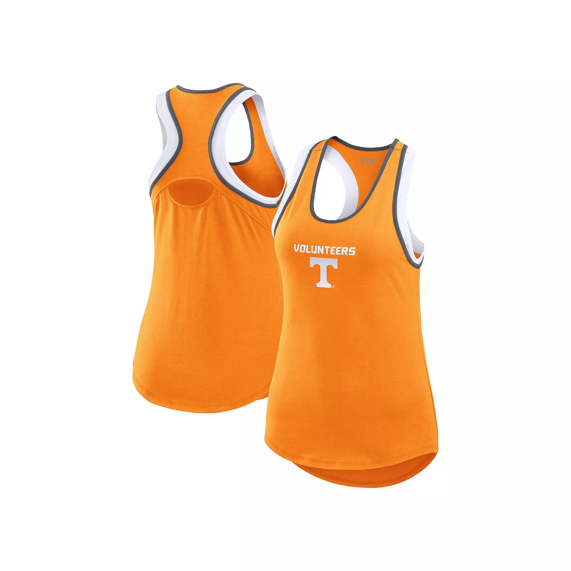 Women's WEAR by Erin Andrews Tennessee Orange Tennessee Volunteers Open Hole Razorback Tank Top, Size: Medium Product Image