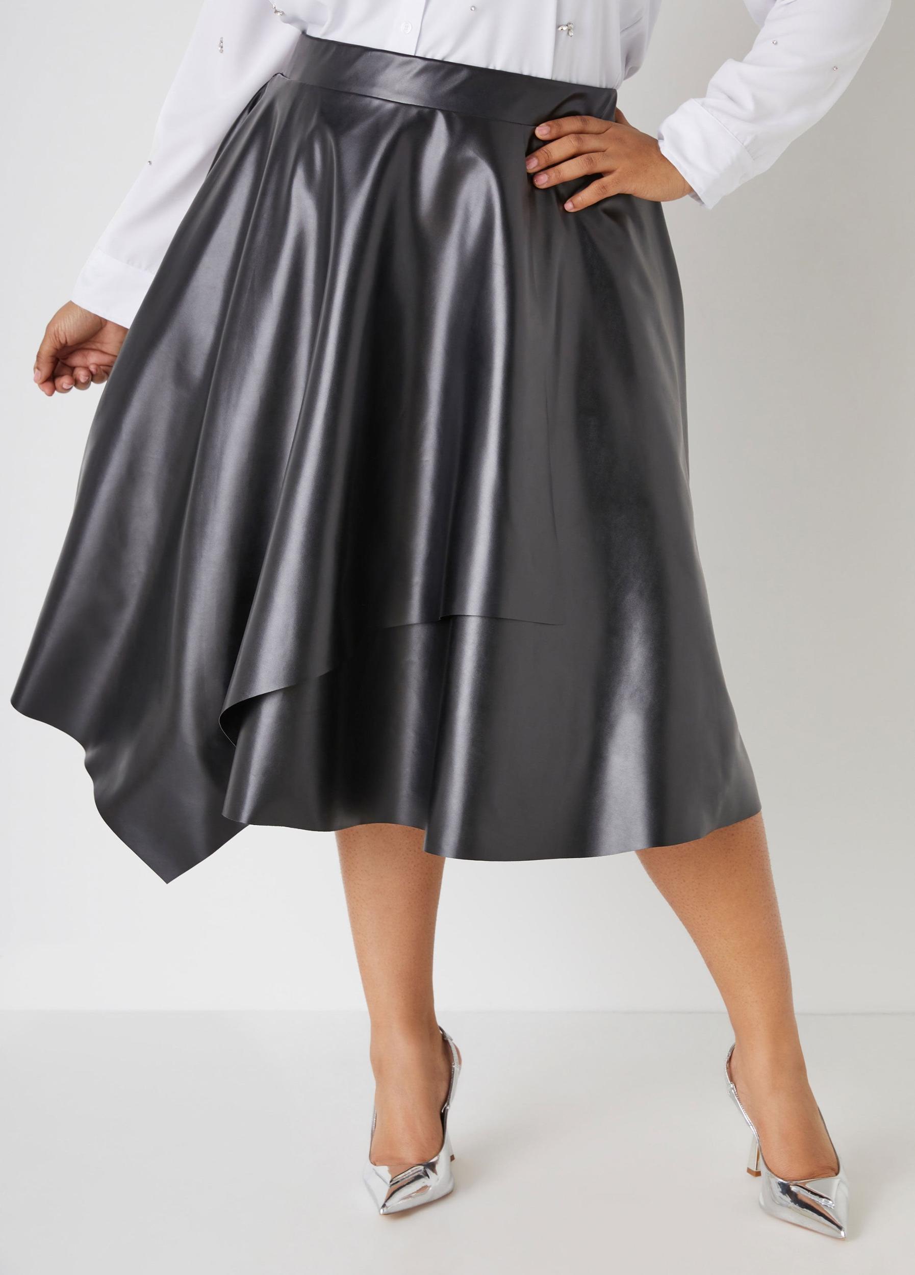 Faux Leather A Line Skirt Product Image