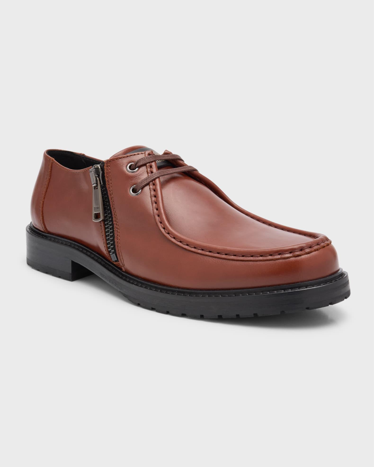Men's Leather Casual Moc-Toe Loafers Product Image