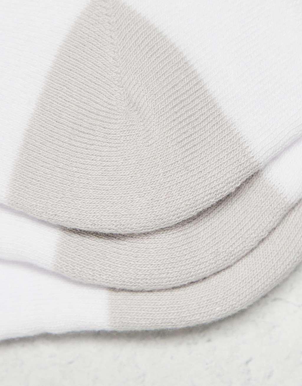 ASOS DESIGN 3-pack sport socks in white with gray heel and toe detail  Product Image