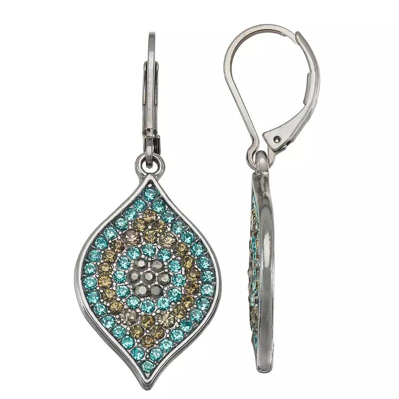 Simply Vera Vera Wang Evil Eye Drop Earrings, Women's, Silver Tone Aqua Product Image