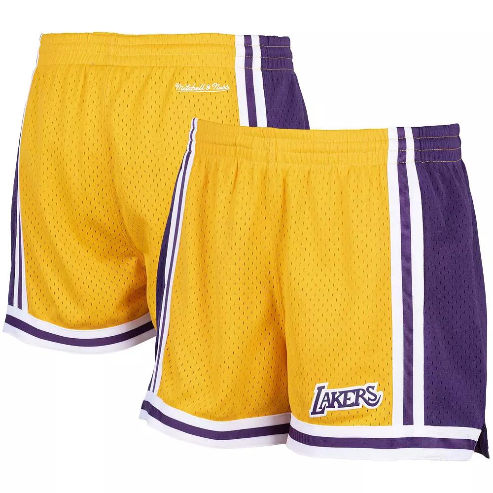 Women's Mitchell & Ness Gold Los Angeles Lakers Jump Shot Shorts,  Product Image