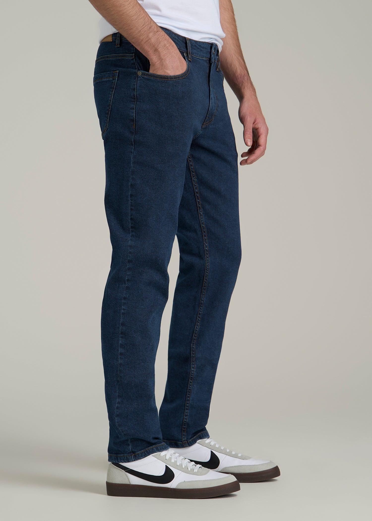A.T. Basics Men's Carman Tapered fit Jeans for Tall Men in Charged Blue Male Product Image