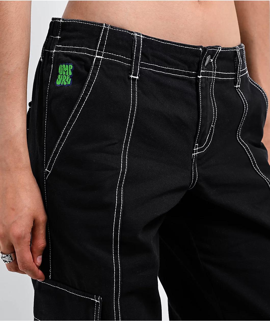 Empyre Alani Low Rise Black Relaxed Cargo Pants Product Image