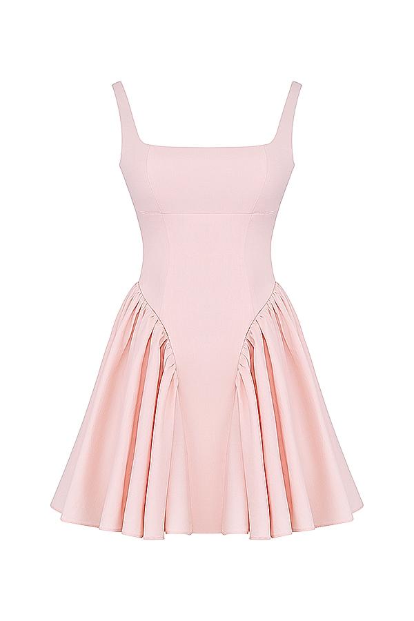 Florianne  soft peach bow mini dress Product Image