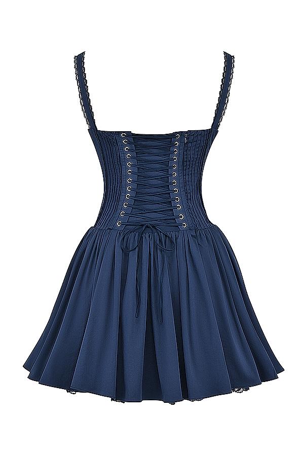 Pietra  french navy corset mini dress Product Image