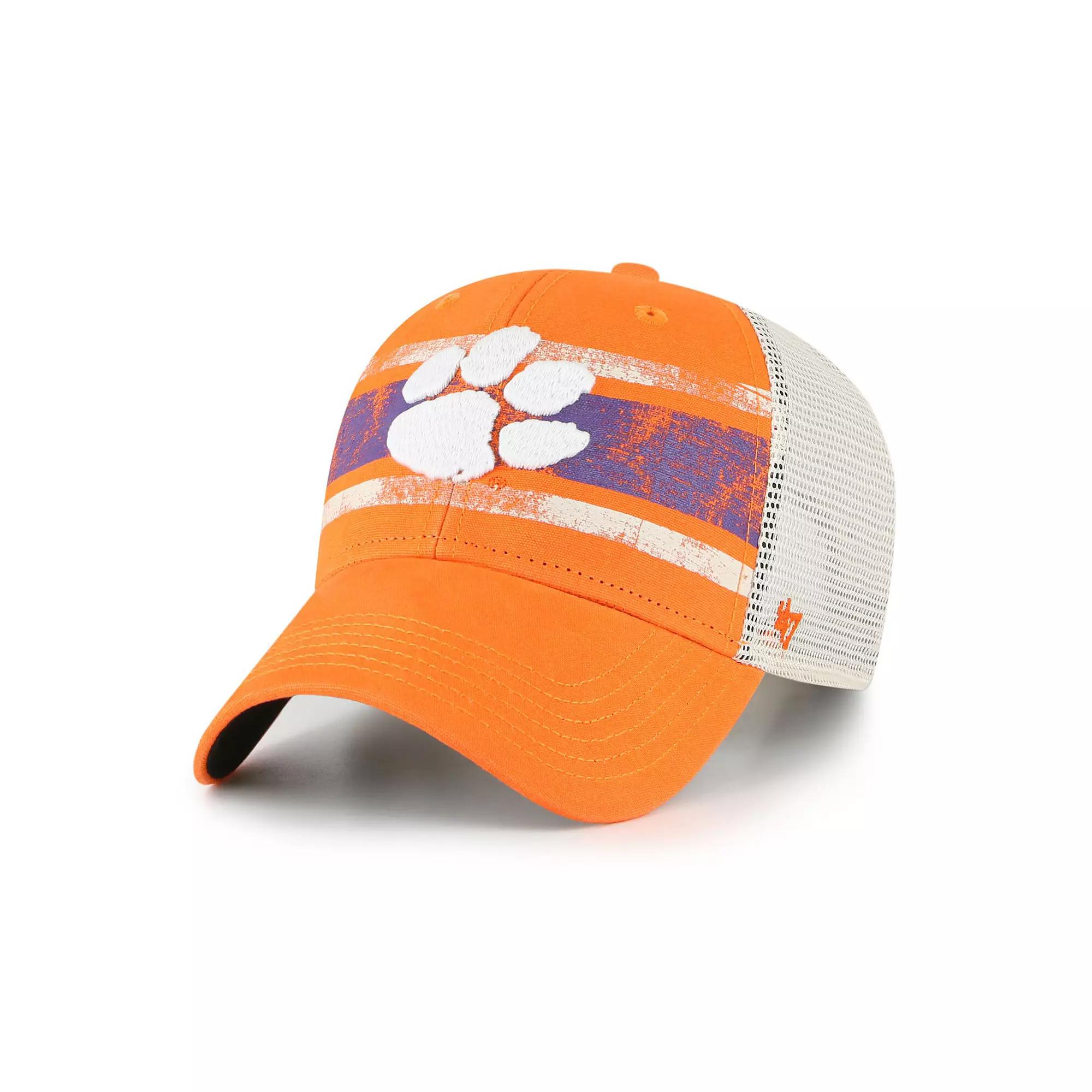 Men's '47 Orange/White Clemson Tigers Interlude MVP Trucker Snapback Hat Product Image