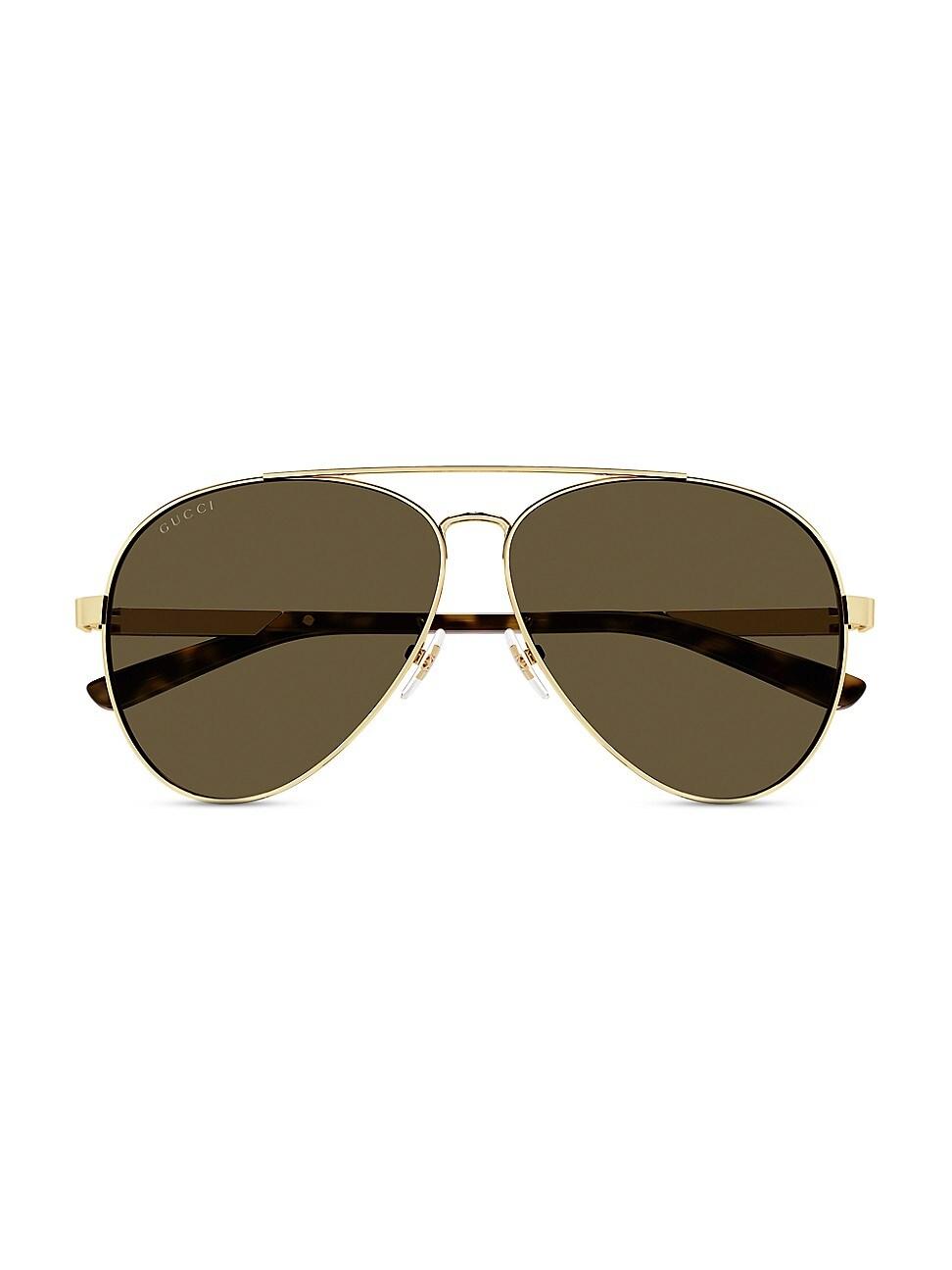Mens Stripe Logo Metal Aviator Sunglasses Product Image