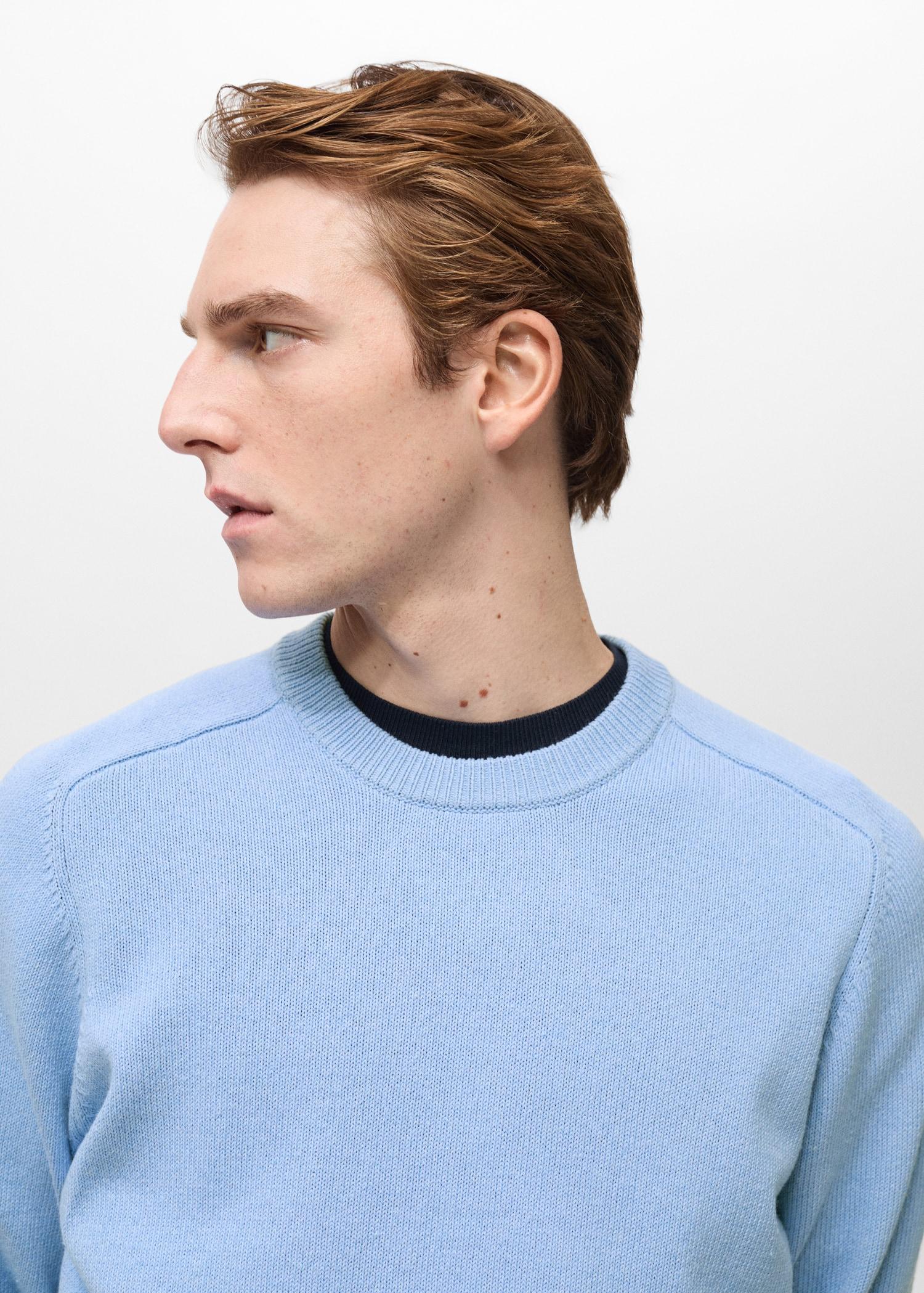 Knitted cotton sweater - Men | MANGO USA Product Image