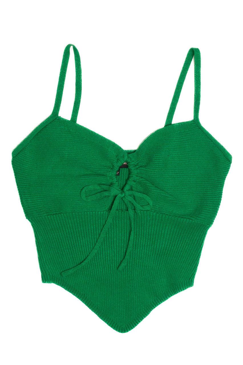 Green Knit Hanky Hem Cami Product Image