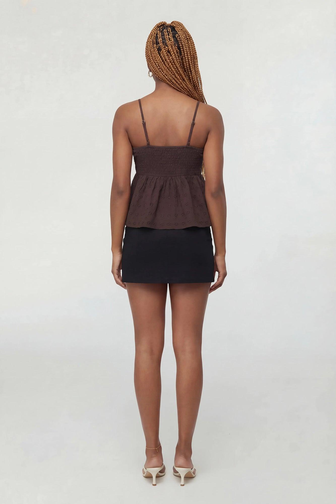 Smocked Eyelet Babydoll Tank Female Product Image
