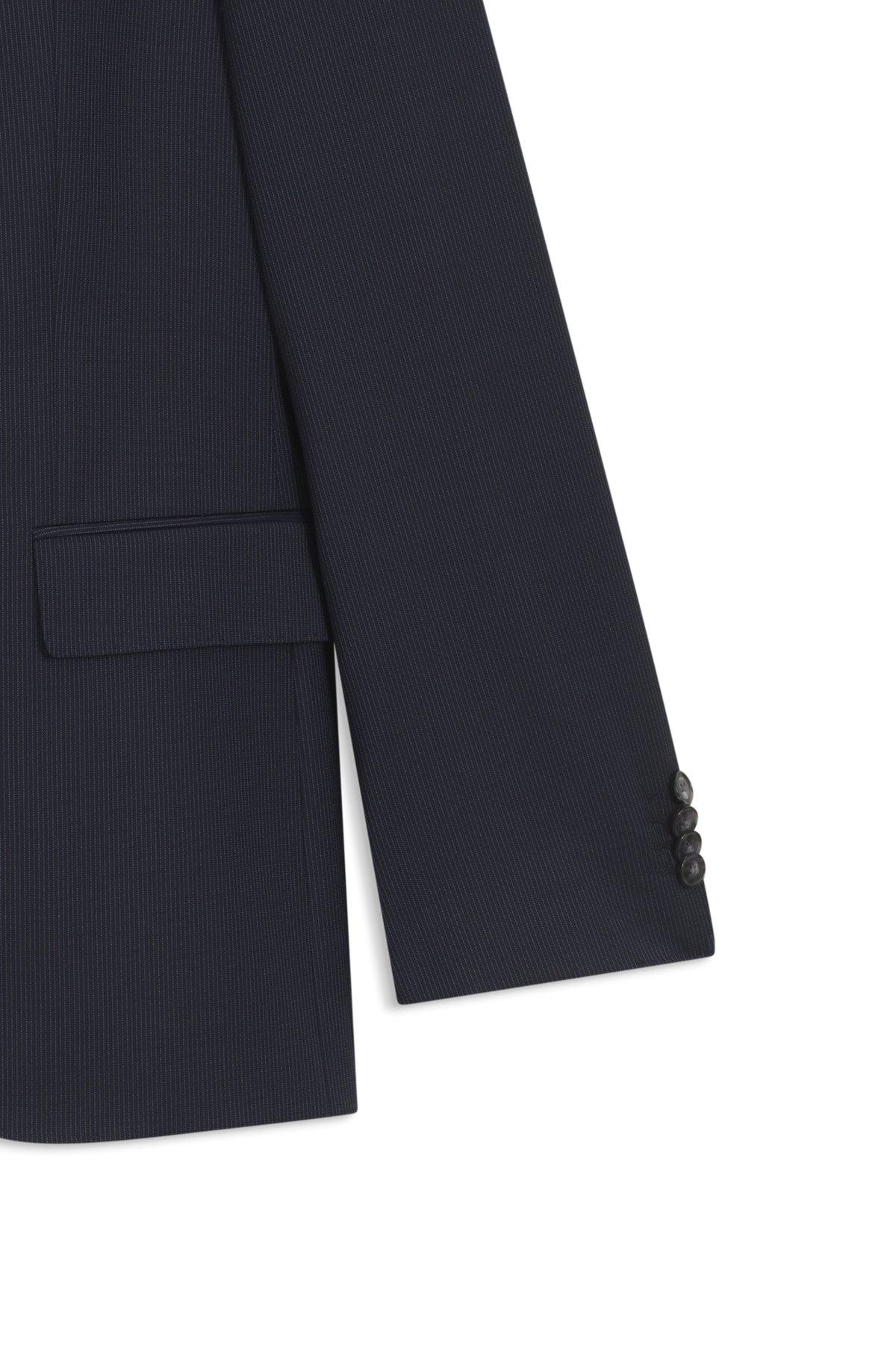 BOSS - Regular-fit suit in striped virgin wool - Dark Blue Product Image