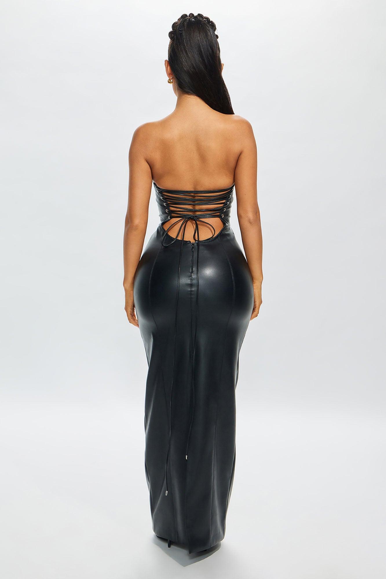 Scarlette Faux Leather Maxi Dress - Black Product Image