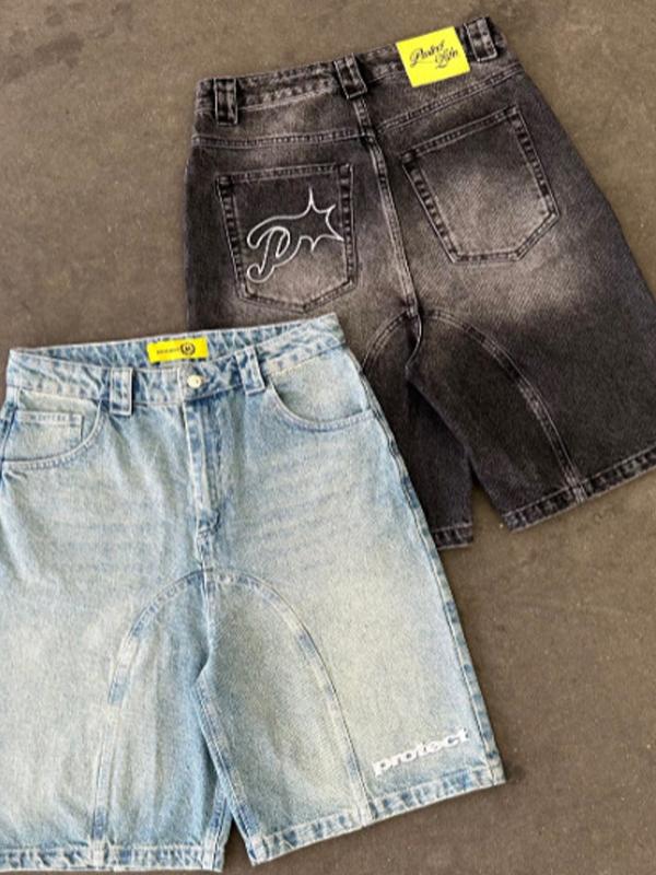 Retro Casual Denim Shorts Product Image
