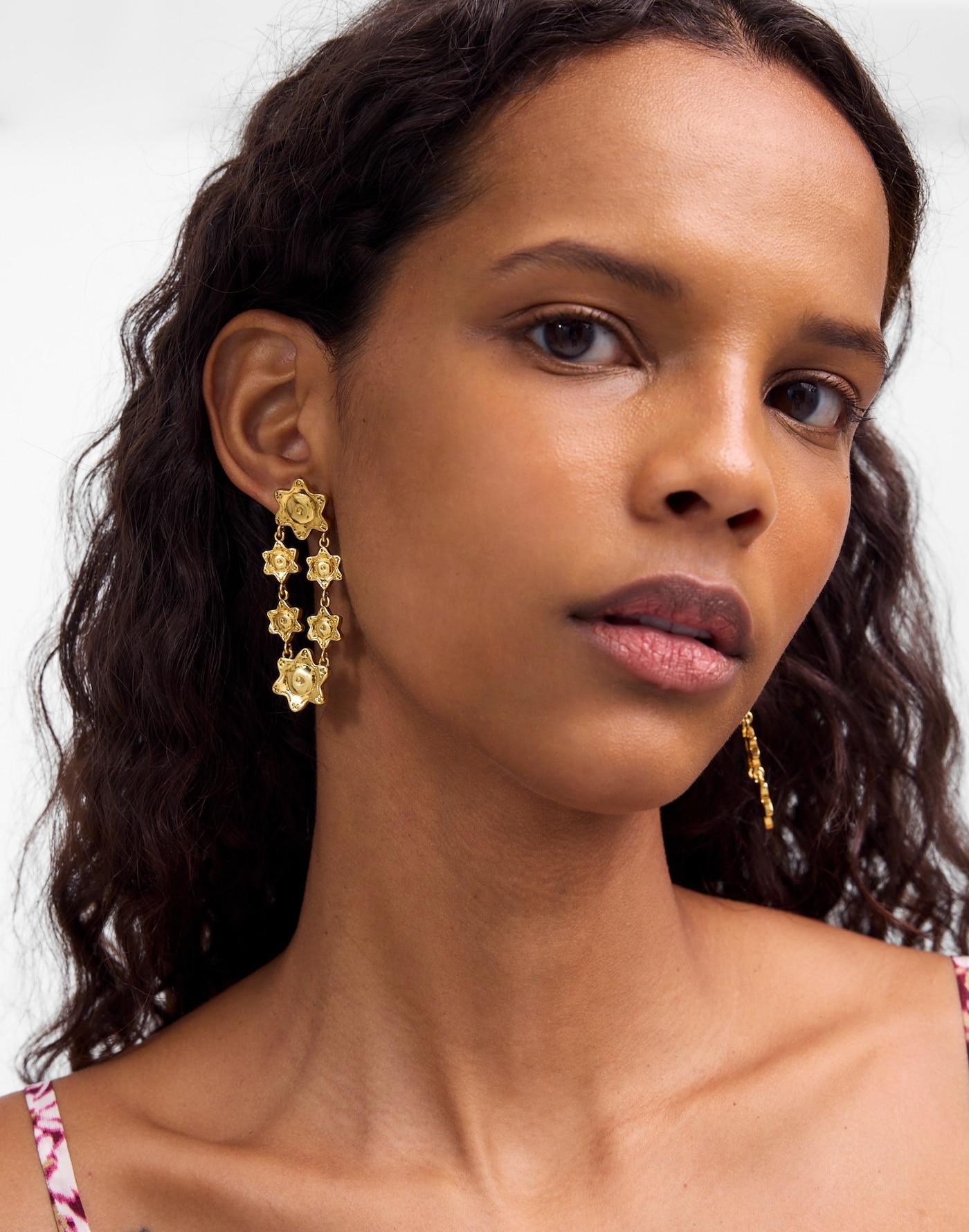 Sun Medallion Drop Earrings Product Image