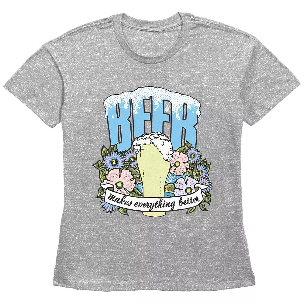 Women's Beer Makes Everything Better Basic Fit Graphic Tee,  Product Image