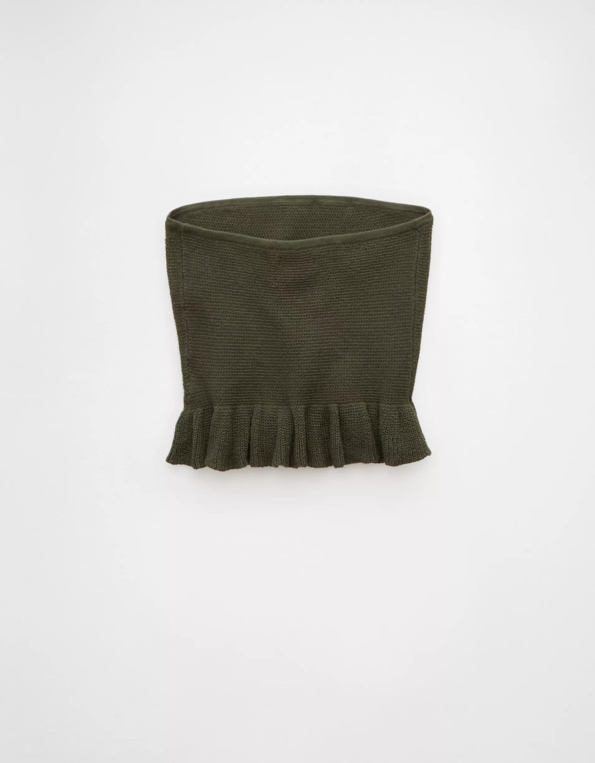 AE Cropped Peplum Sweater Tube Top Product Image