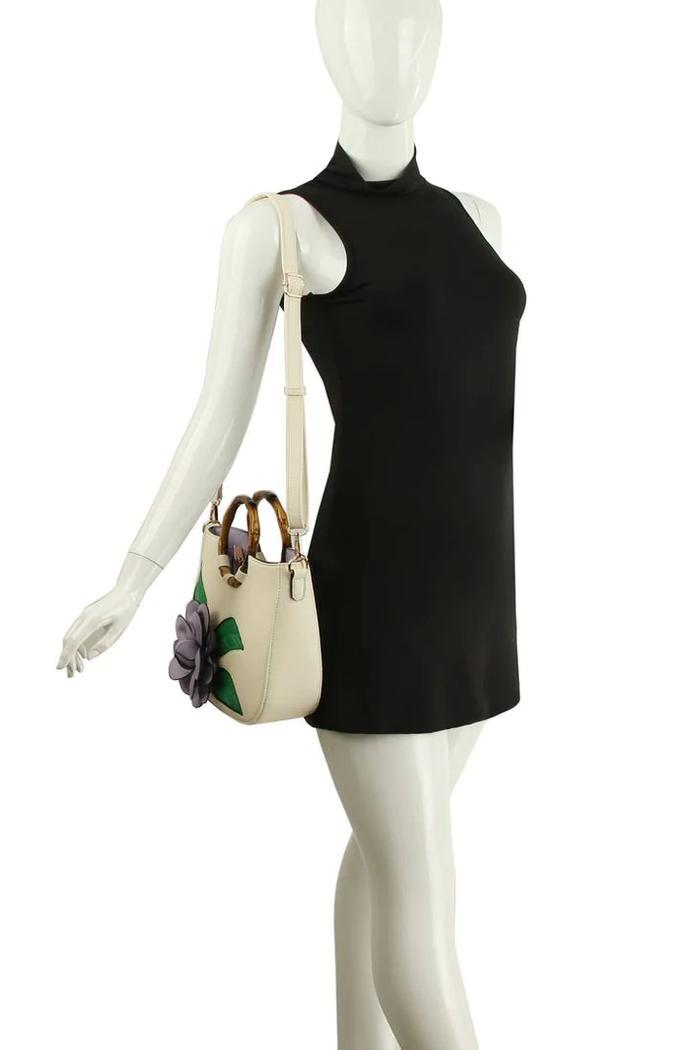 Women Flower Satchel Evening Purse Two Handle Product Image