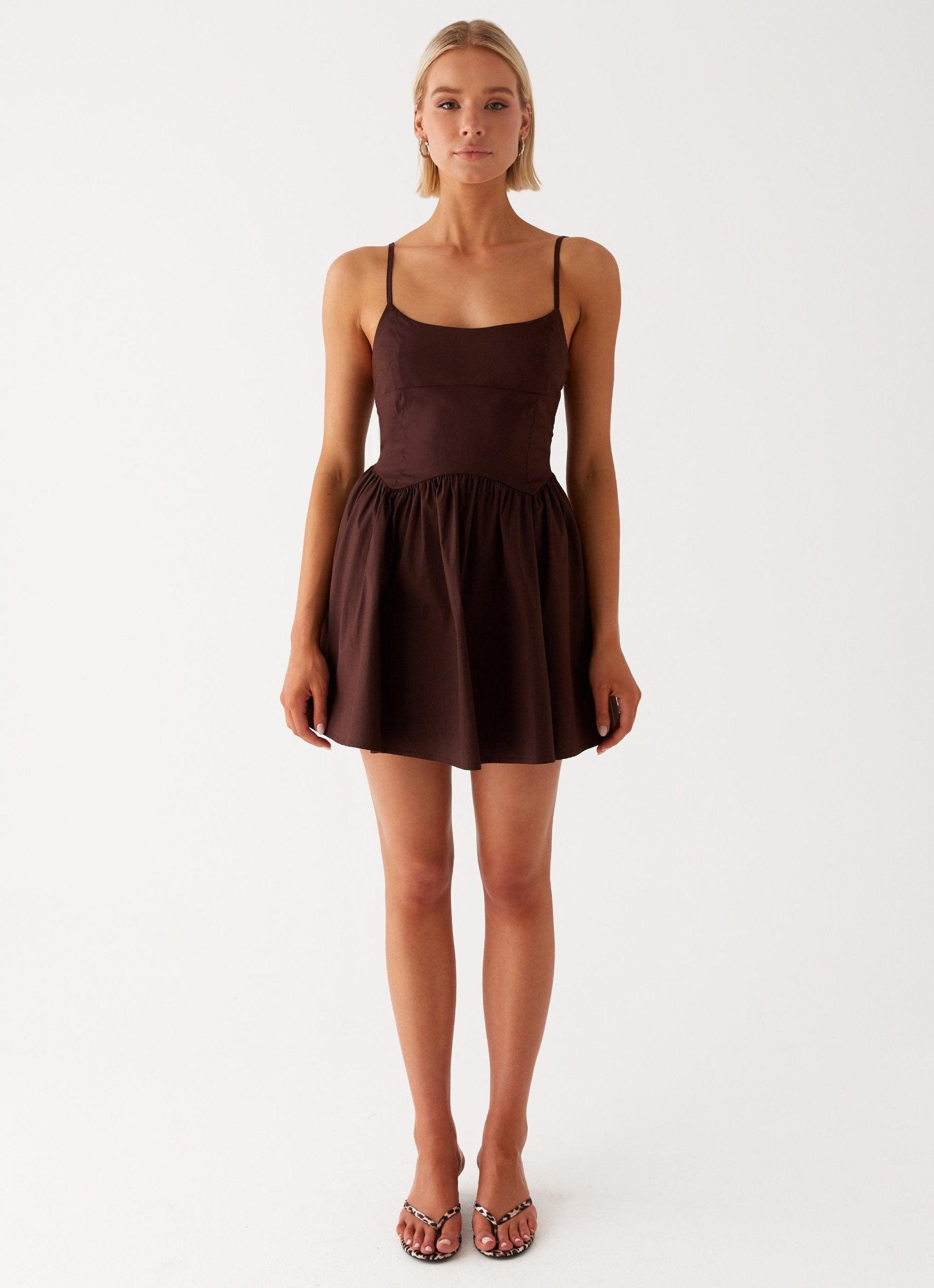 Tesoro Mio Mini Dress - Chocolate Product Image