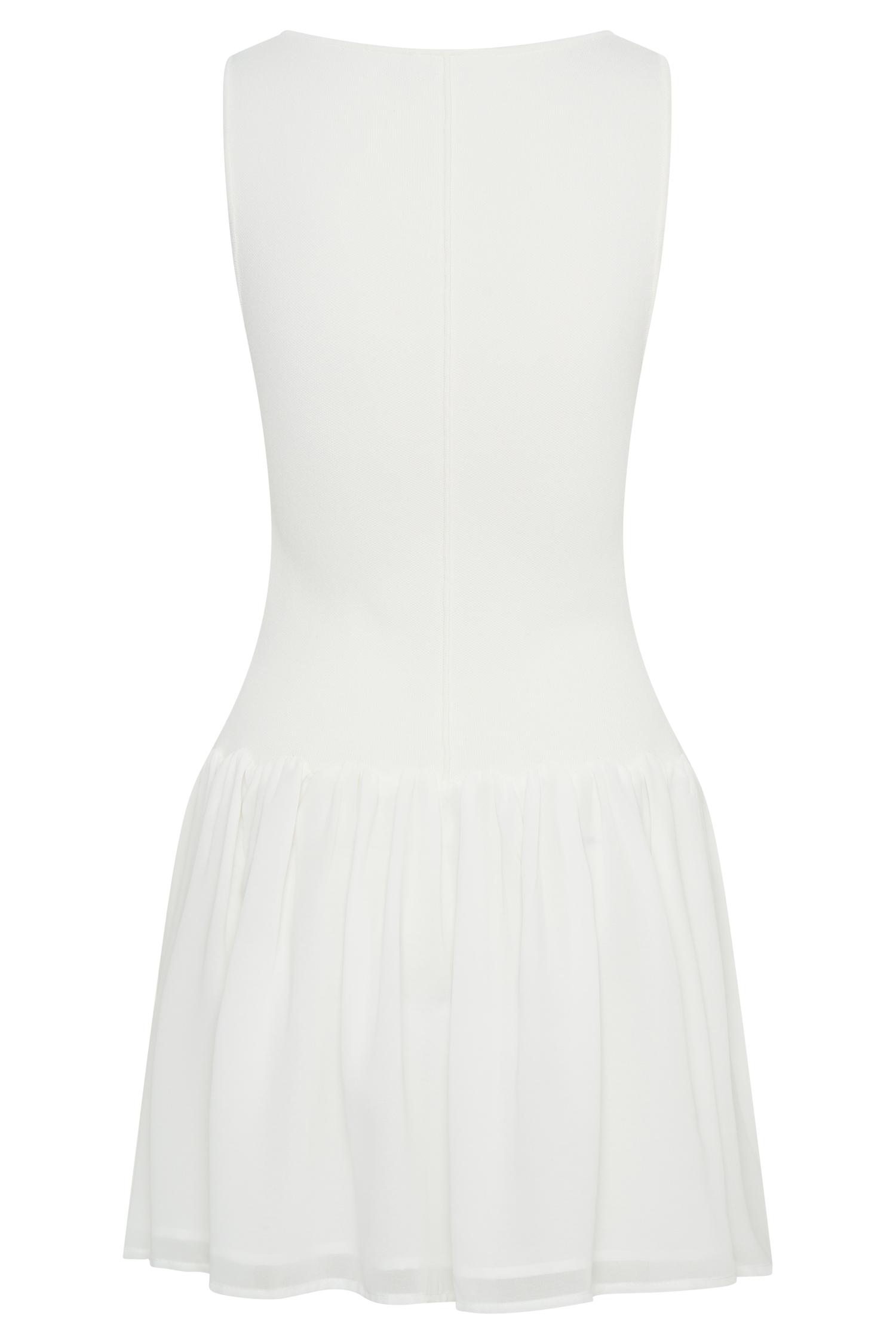 Ashleigh Knit And Chiffon Mini Dress - Ivory Product Image