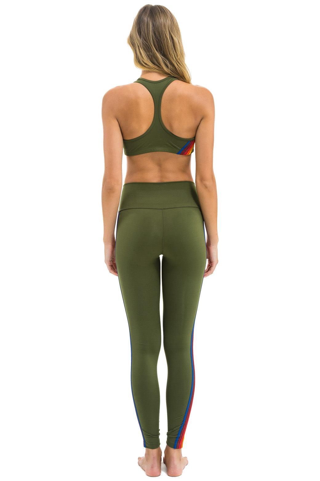 FULL LENGTH HI-RISE 5 STRIPE LEGGINGS - LEAF Female Product Image