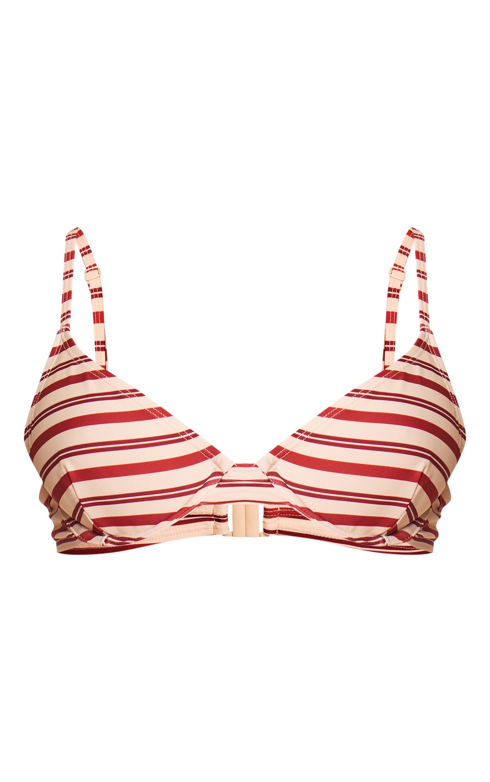 Red Stripe Underwired Bikini Top Product Image