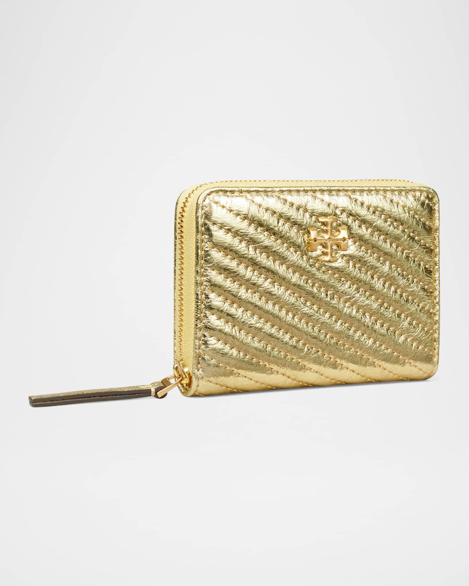 Kira Small Moto Quilted Metallic Leather Wallet  Product Image