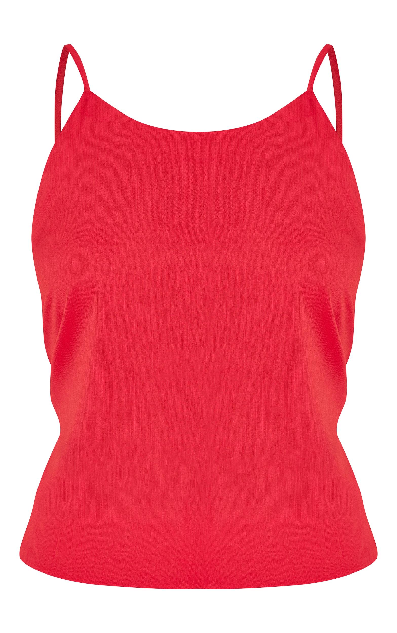 Tomato Red Chiffon Gold Back Trim Cami Product Image