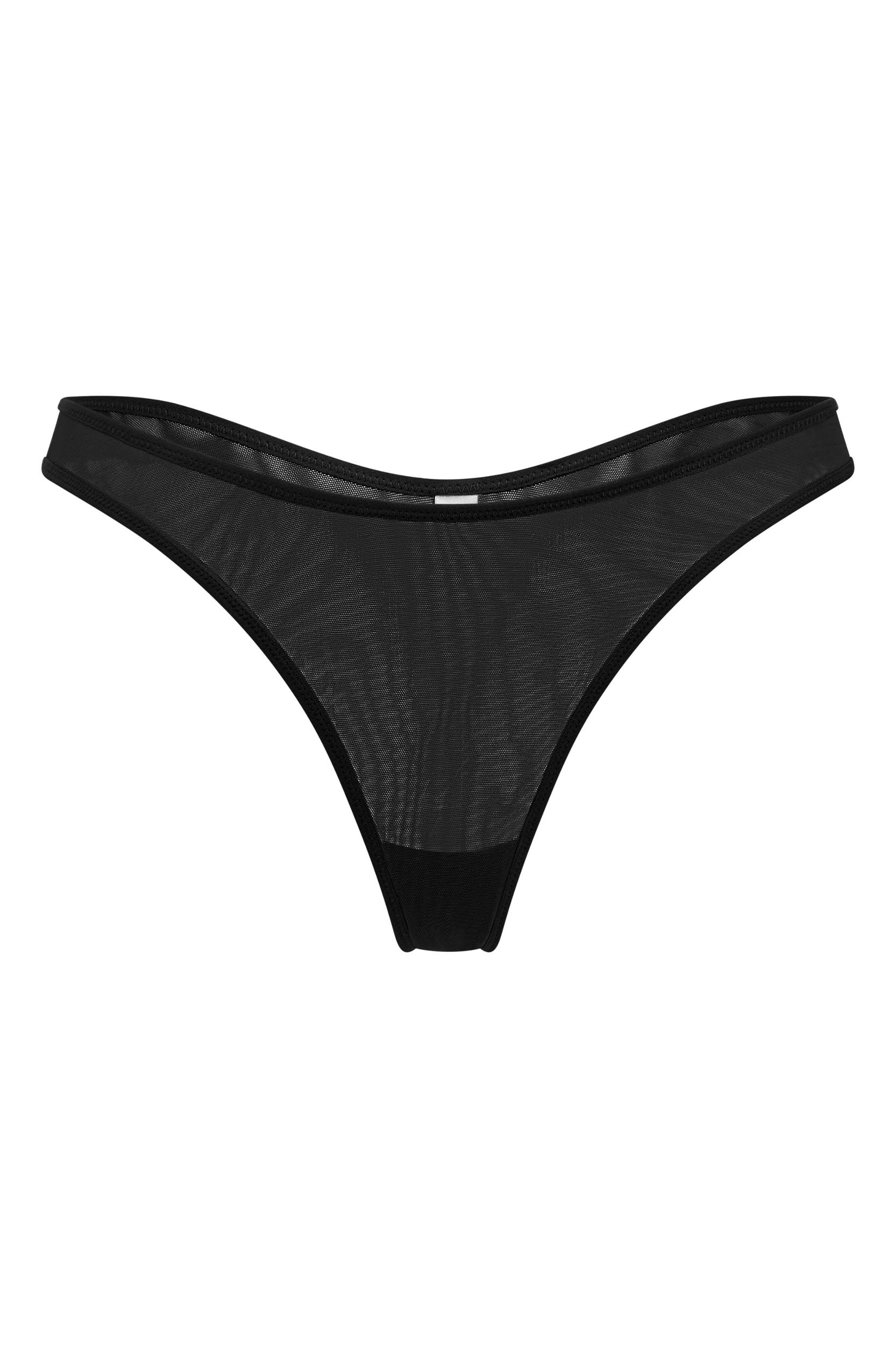 Soft Mesh Thong in Black Product Image