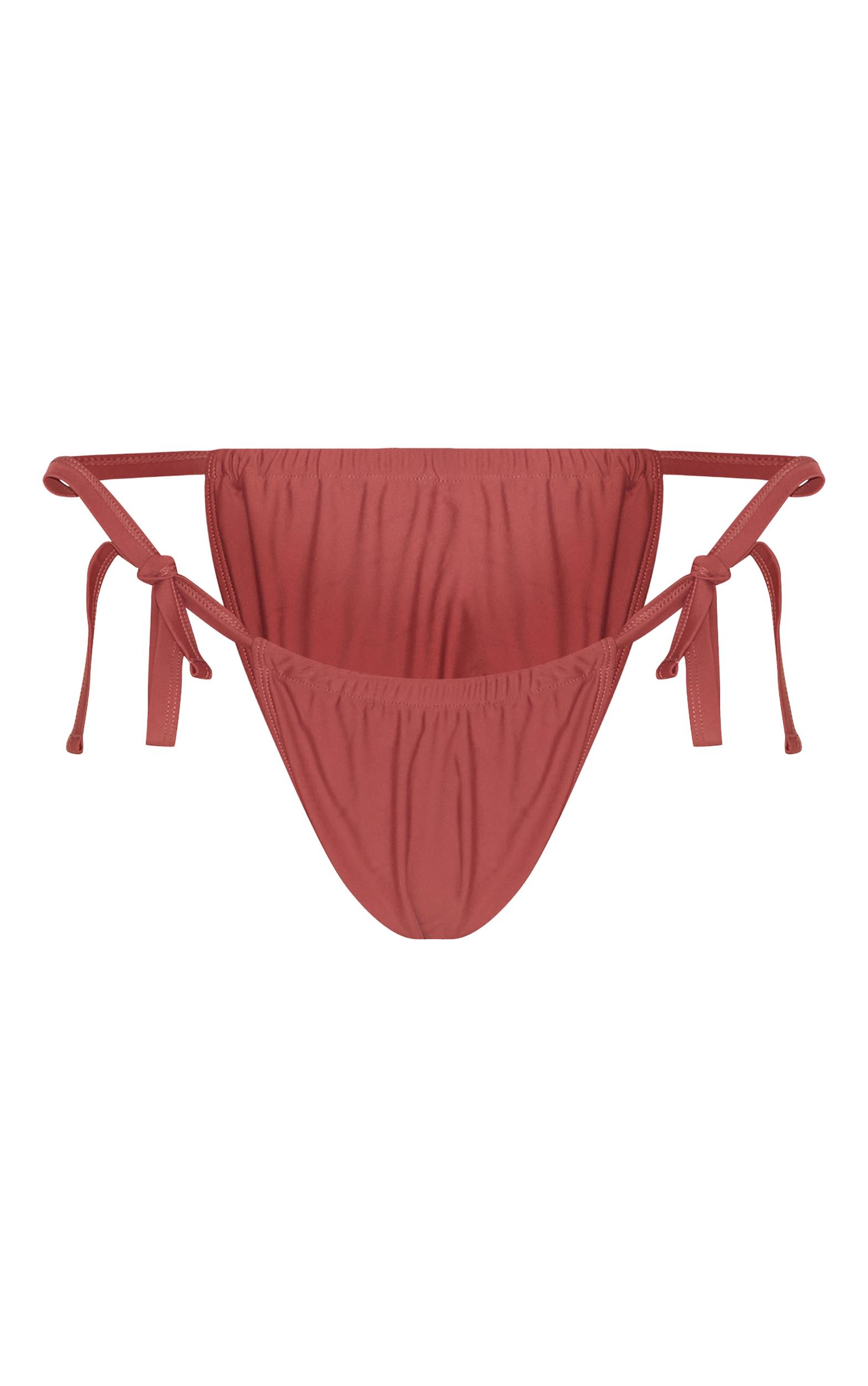 Plus Rust Basic Tanga Tie Side Bikini Bottom Product Image