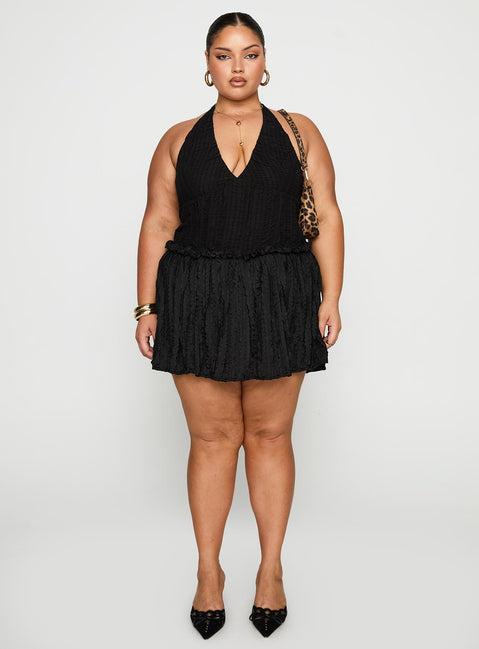 Mixie Halter Romper Black Curve Product Image