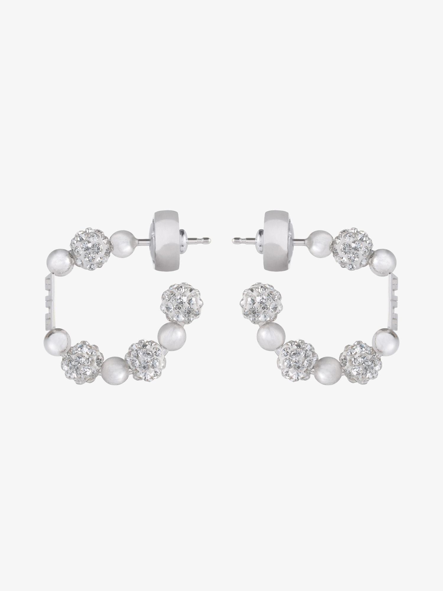 4G earrings in metal with crystals Product Image