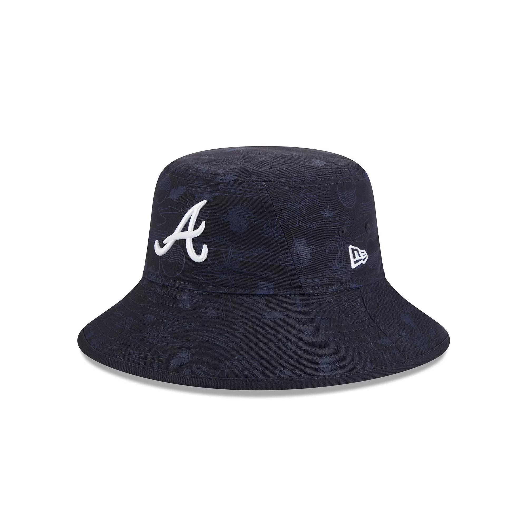 Men's New Era  Navy Atlanta Braves 2025 Spring Training All Over Print Bucket Hat, Size: Small/Medium, Blue Product Image