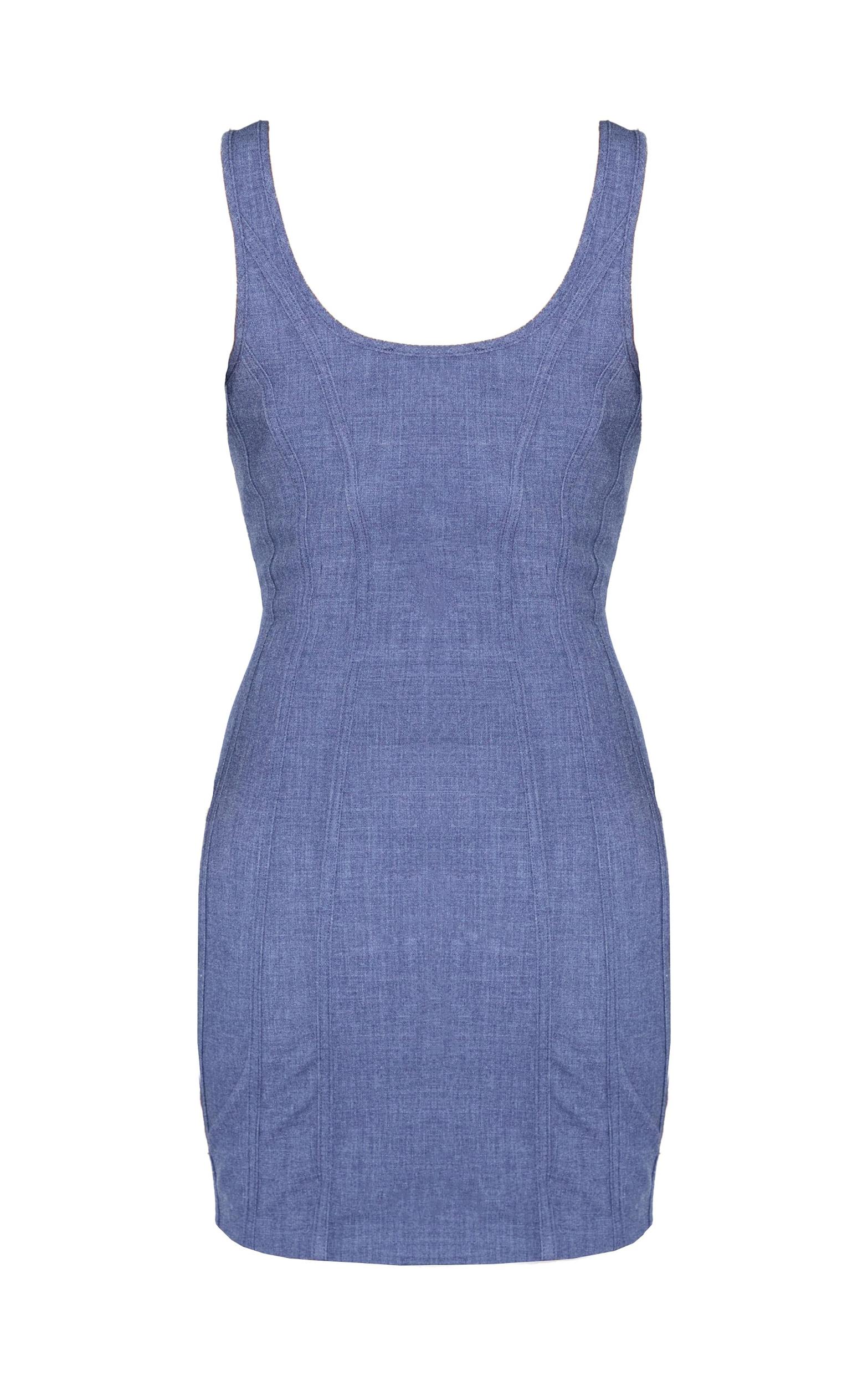 Navy Woven Corset Detail Mini Dress Product Image