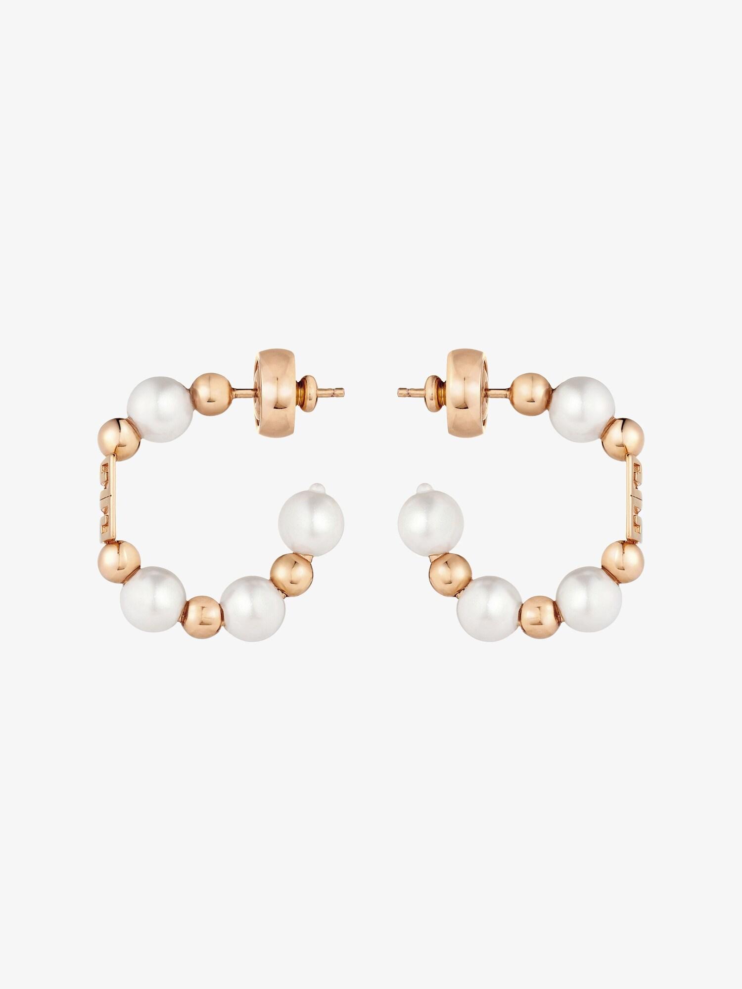 4G earrings in metal with pearls Product Image