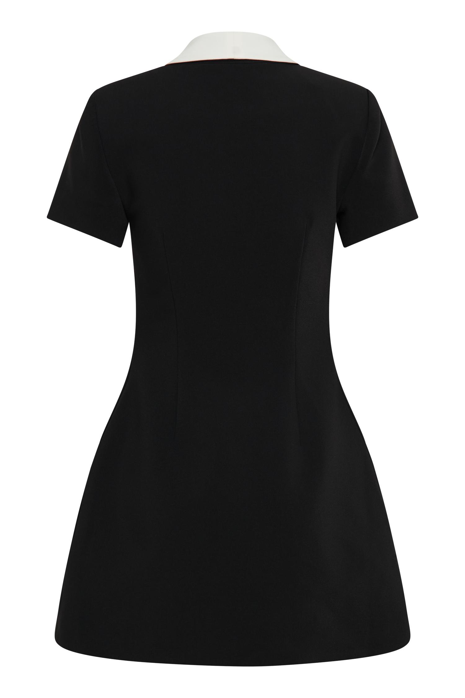 Paolina Collared Contrast Suiting Mini Dress - Black/White Product Image