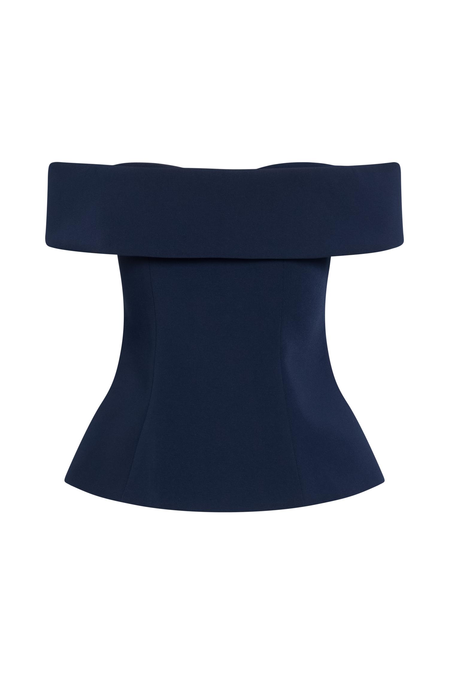 Krista Strapless Suiting Top - Navy Product Image