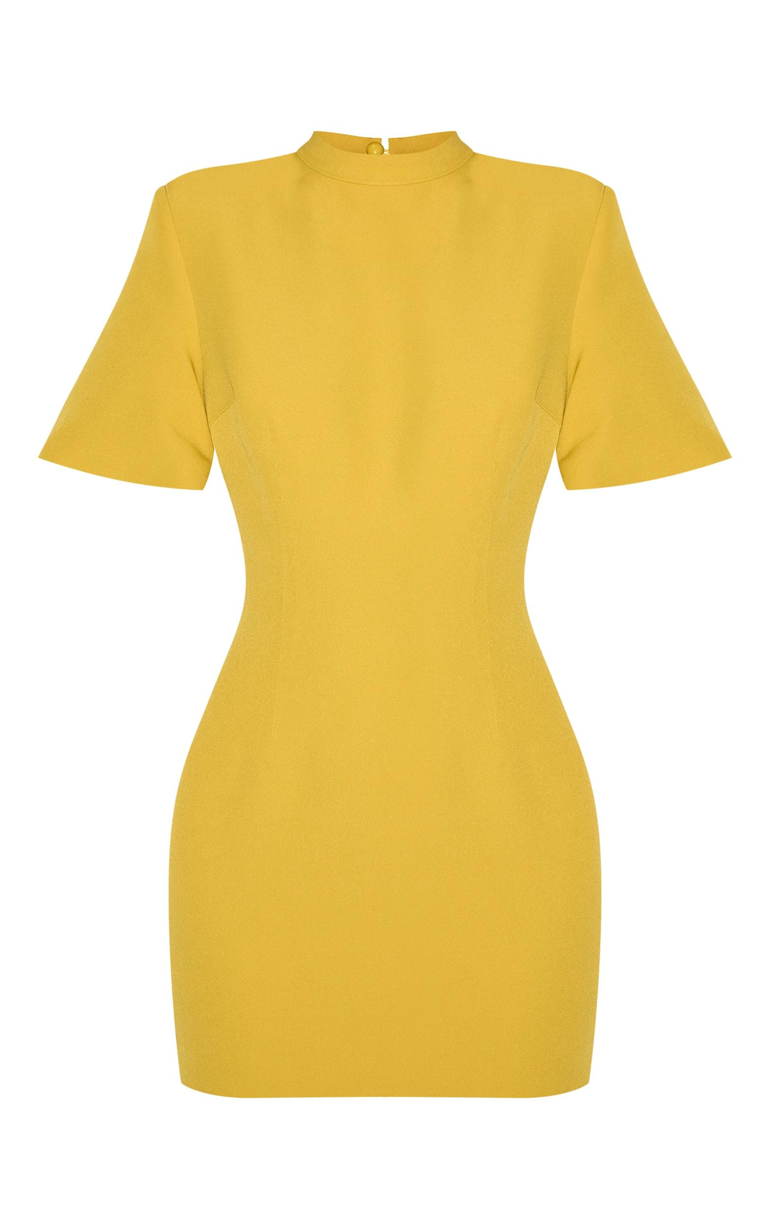 Olive Woven Cinched Backless Mini Dress Product Image