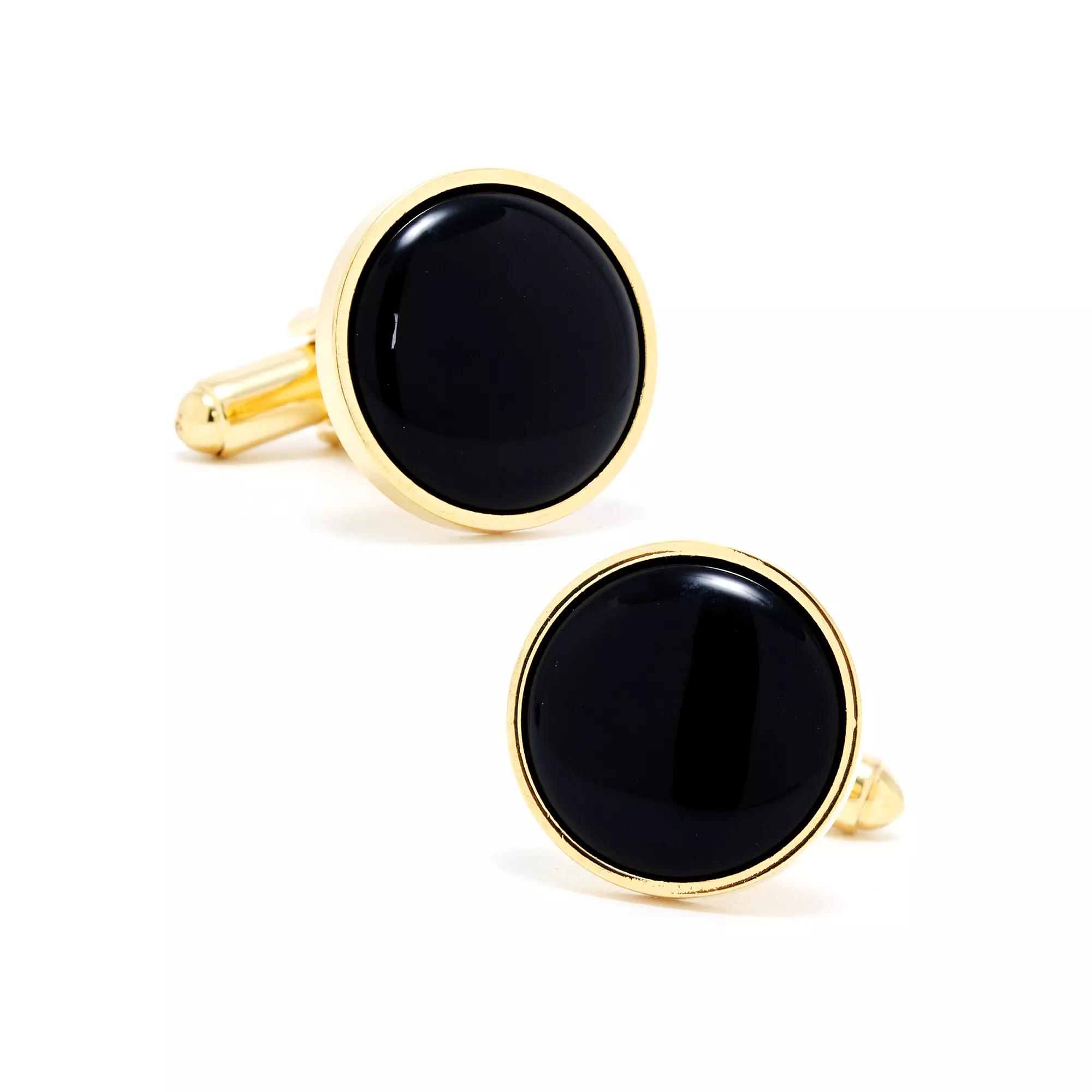Mens Sterling Silver & Onyx Cufflinks Product Image