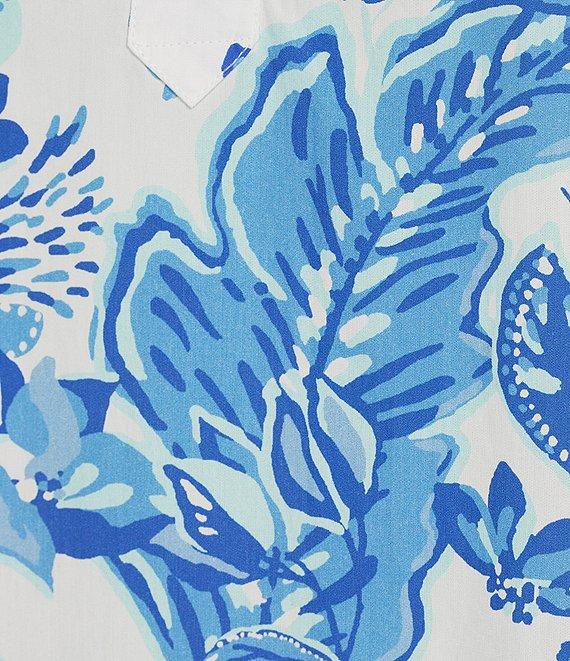 Lilly Pulitzer x Saint James Leonie Azure Soleil Print Short Sleeve Cotton Shirt Dress Product Image