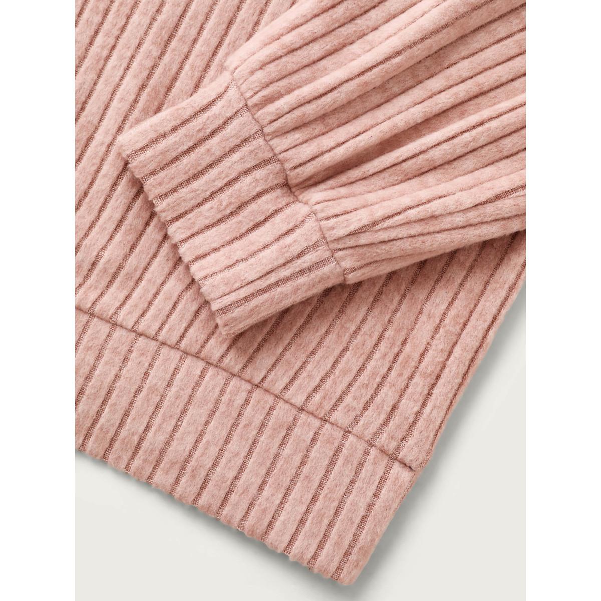 Plus Size Solid Pit Strip Stretch Sweatshirt Women Rouge Leisure Texture V-neck Casual Sweatshirts BloomChic 18-20/2X Product Image