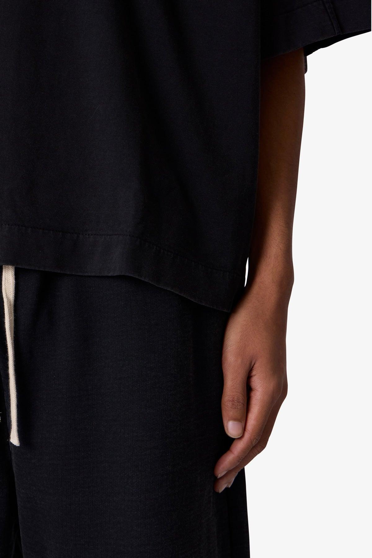 Paneled Hidden Pocket Tee - Washed Black Product Image