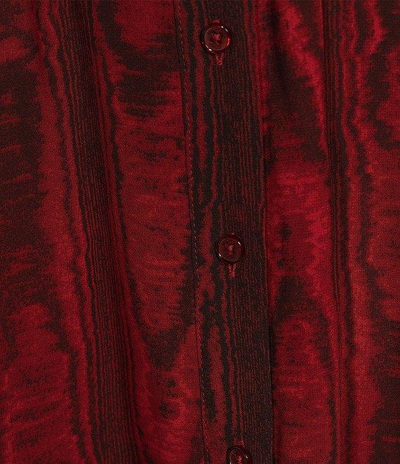 Michael Kors Moire Long Sleeve Chain Belted Midi Dress Product Image