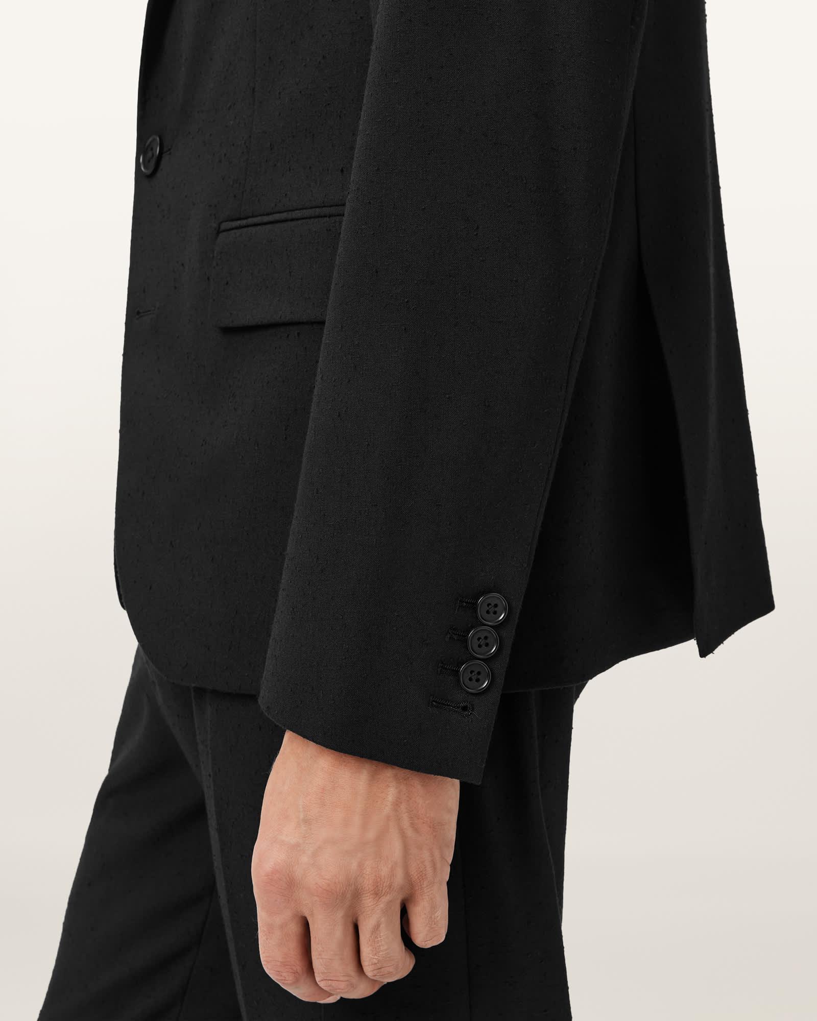 Germain Satin Single Breasted Blazer Black | ALLSAINTS US Product Image