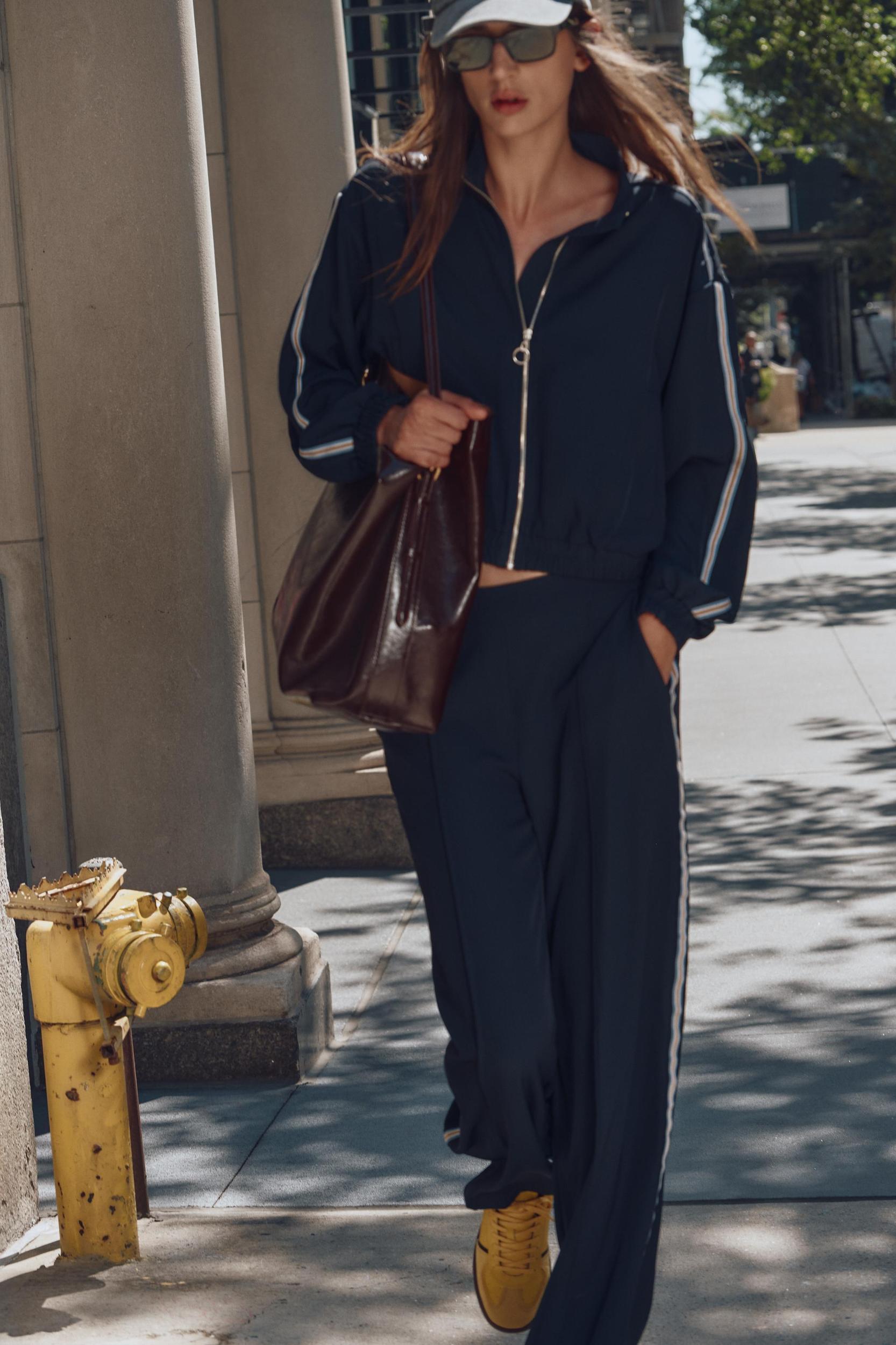 SIDE STRIPE WIDE LEG PANTS Product Image