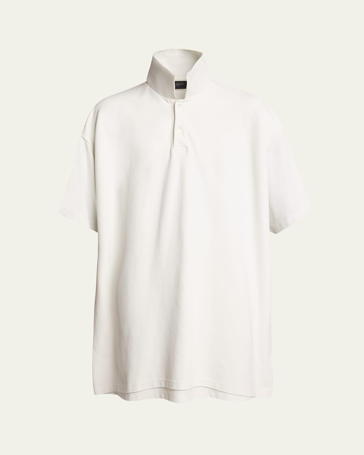 Mens Oversized Double-Layer Polo Shirt Product Image