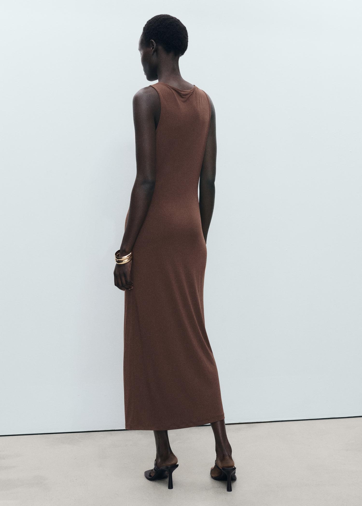 Draped dress with metallic detail - Women | MANGO USA Product Image