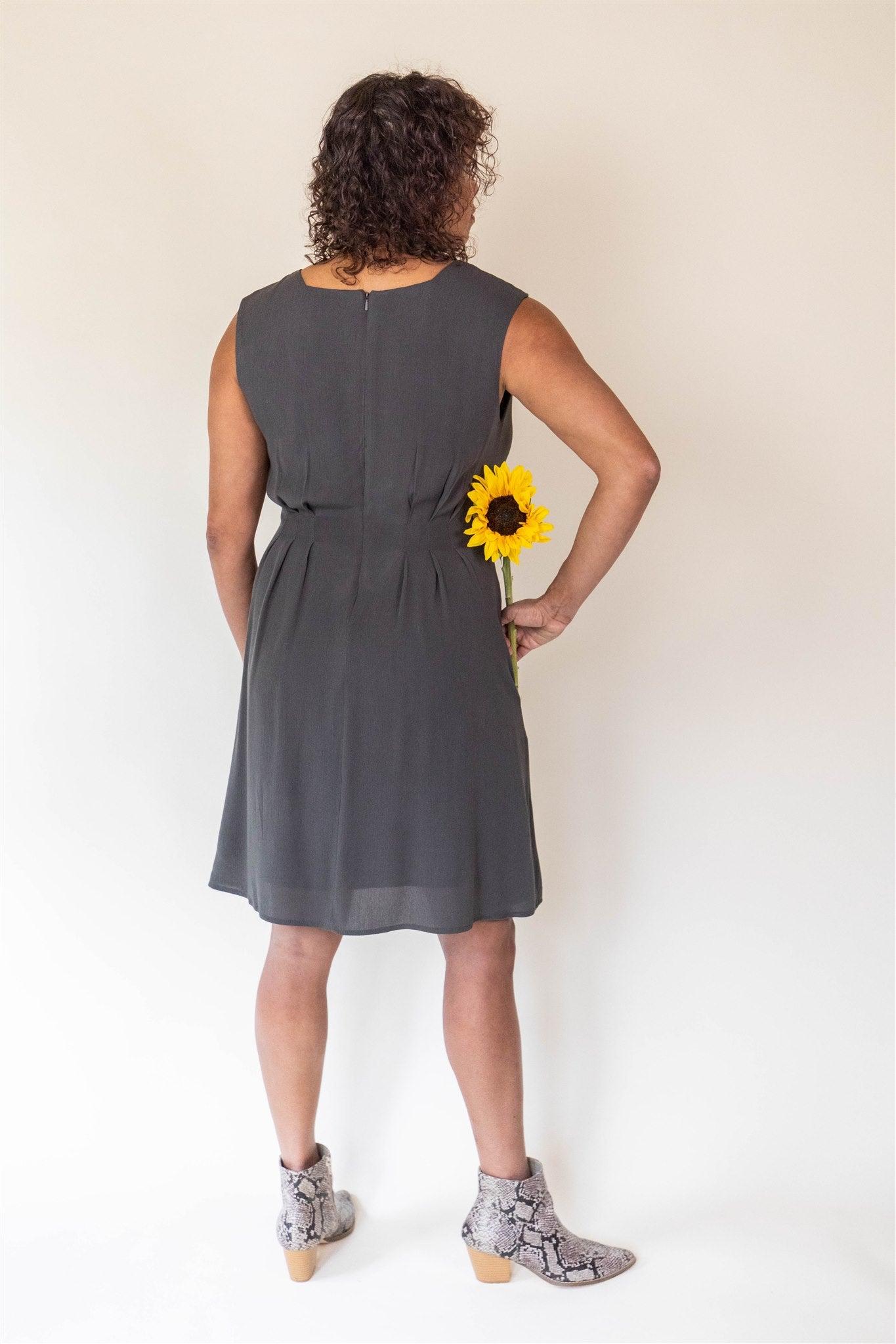 Pleiades Dress in Olive Crepe Product Image