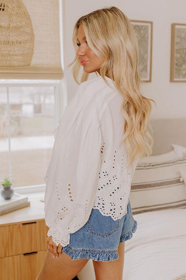 Heart Flutters Eyelet Front Tie Top Product Image